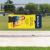 Banderoles Votre événement Rosie personnalisé vertical (En situation)