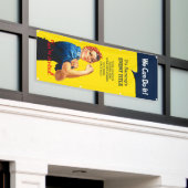 Banderoles Votre événement Rosie personnalisé vertical (Bâtiment extérieur)