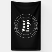 Banderoles Votre logo et modèle de texte modifiable | Noir et (Vertical)