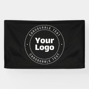 Banderoles Votre logo et modèle de texte modifiable Noir et