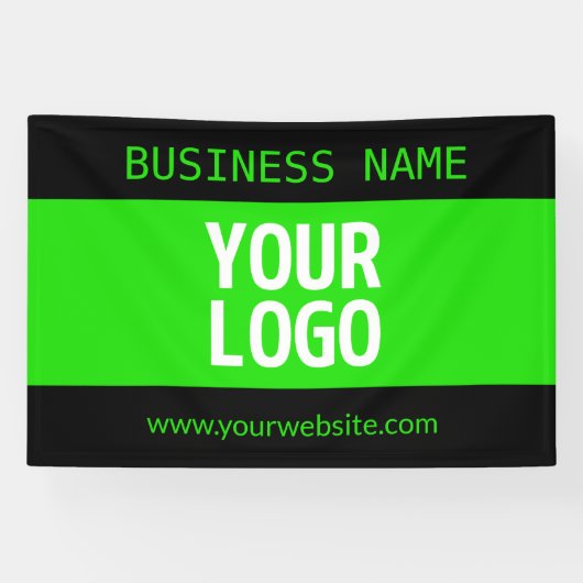 Banderoles Votre logo ou image | Noir et vert vif (Horizontal)