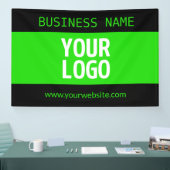 Banderoles Votre logo ou image | Noir et vert vif (Salon professionnel)