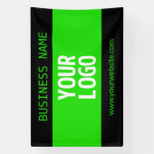 Banderoles Votre logo ou image | Noir et vert vif (Verticale)