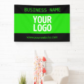 Banderoles Votre logo ou image | Noir et vert vif (Insitu)