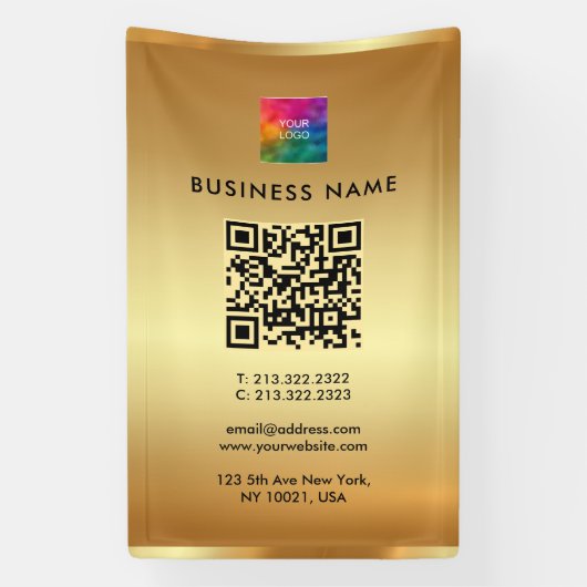 Banderoles Votre logo QR Code Marque extérieure Vertical Faux (Verticale)