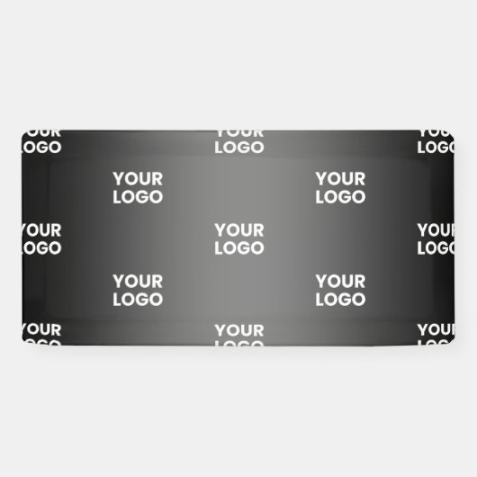 Banderoles Votre logo simple répétitif | Dégradé noir et gris (Horizontal)