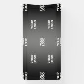 Banderoles Votre logo simple répétitif | Dégradé noir et gris (Verticale)