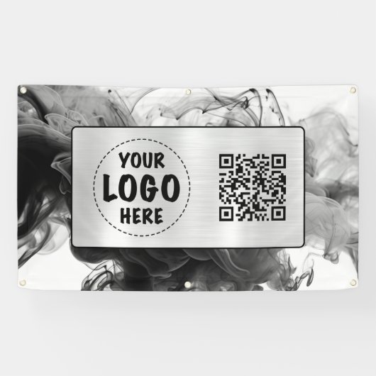 Banderoles Votre logo Smokey gothique Monochrome (Horizontal)