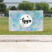 Banderoles votre logo sur la texture opale en pierre (En situation)