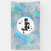 Banderoles votre logo sur la texture opale en pierre (Vertical)