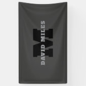 Banderoles Votre nom ou nom d'entreprise | Gris Masculin Mode (Vertical)