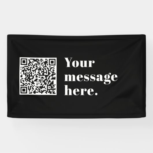 Banderoles Votre propre code QR téléchargé & Texte Rétro Modi (Horizontal)