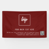 Banderoles Votre propre logo d'entreprise Unique Code QR pers (Horizontal)