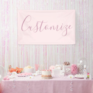 Banderoles Votre texte Écriture élégante et rose blush doux