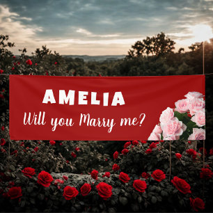 Banderoles Voulez-vous m'épouser Proposition romantique Rose
