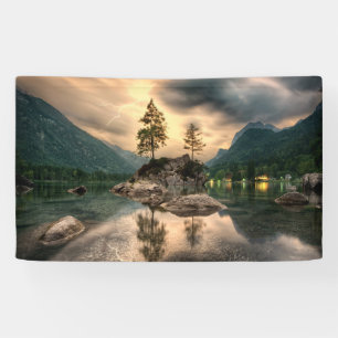 Banderoles Voyages de nature - paysage de montagnes de l'eau