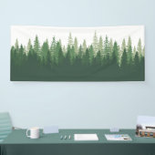 Banderoles Vue panoramique sur la forêt pins épinette paysage (Salon professionnel)