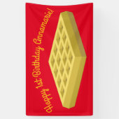 Banderoles Waffe Petit déjeuner copieux Anniversaire (Vertical)