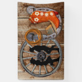 Banderoles Wagon Wheel Western Cowboy (Vertical)