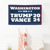 Banderoles Washington pour Trump Vance 2024 (En situation)