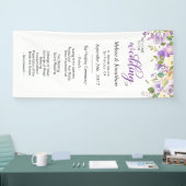 Banderoles Watercolor Floral Purple Lavender Wedding Programm (Salon professionnel)