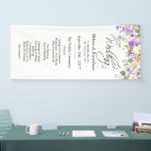 Banderoles Watercolor Floral Purple Lavender Wedding Programm (Salon professionnel)