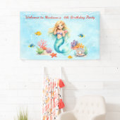 Banderoles Watercolor Mermaid Birthday (En situation)