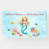Banderoles Watercolor Mermaid Birthday (Horizontal)