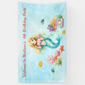 Banderoles Watercolor Mermaid Birthday (Vertical)