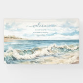 Banderoles Watercolor Summer Ocean Beach Mariage (Horizontal)