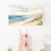 Banderoles Watercolor Summer Ocean Beach Mariage (En situation)