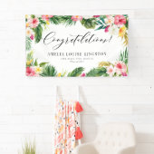 Banderoles Watercolor Tropical Floral Frame Graduation Party (En situation)