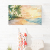 Banderoles Watercolor Tropical Sunset (En situation)