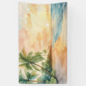 Banderoles Watercolor Tropical Sunset (Vertical)