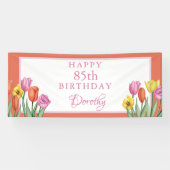 Banderoles Watercolor Tulips 85e anniversaire (Horizontal)
