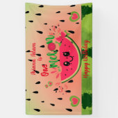 Banderoles Watermelon One in a Melon Girl's First Birthday (Vertical)
