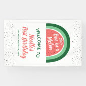Banderoles Watermelon Rainbow, She's One in a Melon 1st Anniv (Horizontal)