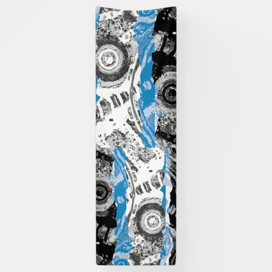 Banderoles Wave Mechanism Symmetrical Abstract Vinyl Banner (Vertical)