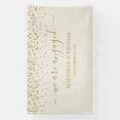 Banderoles We are Engaged cream glitter gold backdrop (Verticale)