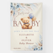 Banderoles We Can Bearly Wait Teddy Bear Baby Shower Backdrop (Verticale)