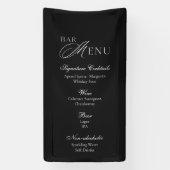Banderoles Wedding Bar Menu | Modern Black & White Sign (Verticale)