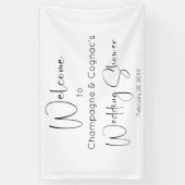 Banderoles Wedding shower de script moderne Bienvenue (Vertical)