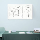 Banderoles Wedding shower de script moderne Bienvenue (Salon professionnel)