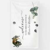 Banderoles Wedding shower nuptiale Eucalyptus vert Bienvenue (Vertical)