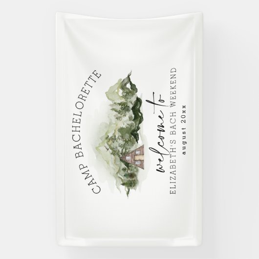 Banderoles Week-end dans les bois Camping Enterrement de vie  (Verticale)