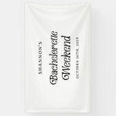 Banderoles Week-end de Bachelorette Minimal Rétro Noir et Bla (Vertical)