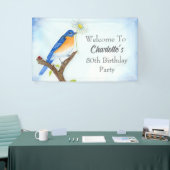 Banderoles Welcome Any Age Happy April Birthday with Bluebird (Salon professionnel)