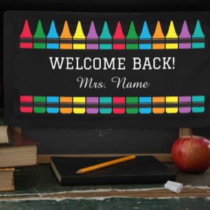 Banderoles Welcome Back School Teacher Crayon