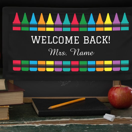 Banderoles Welcome Back School Teacher Crayon