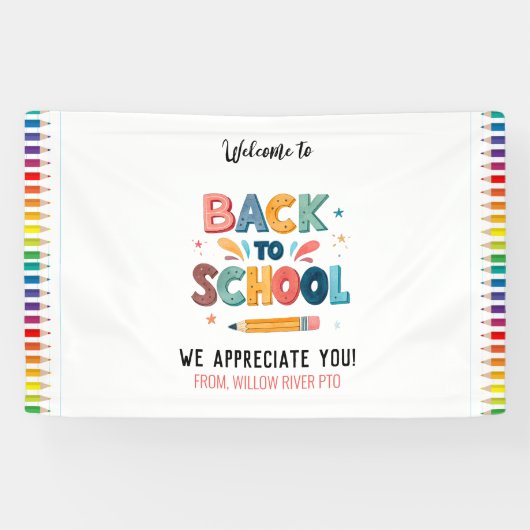 Banderoles Welcome Back to School  – Bright & Fun Classroom (Horizontal)